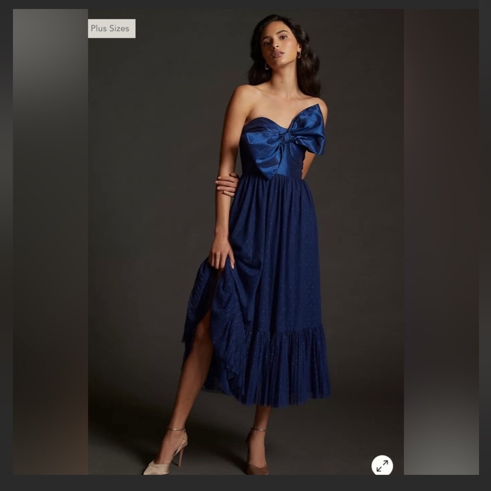 Anthropologie Hutch Sleeveless Bow-Tie Midi Dress with Tulle NWT